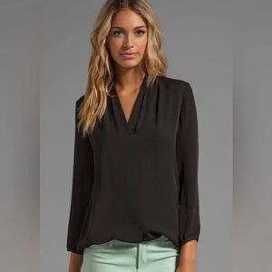 Theory Silk Helona Blouse - Black M